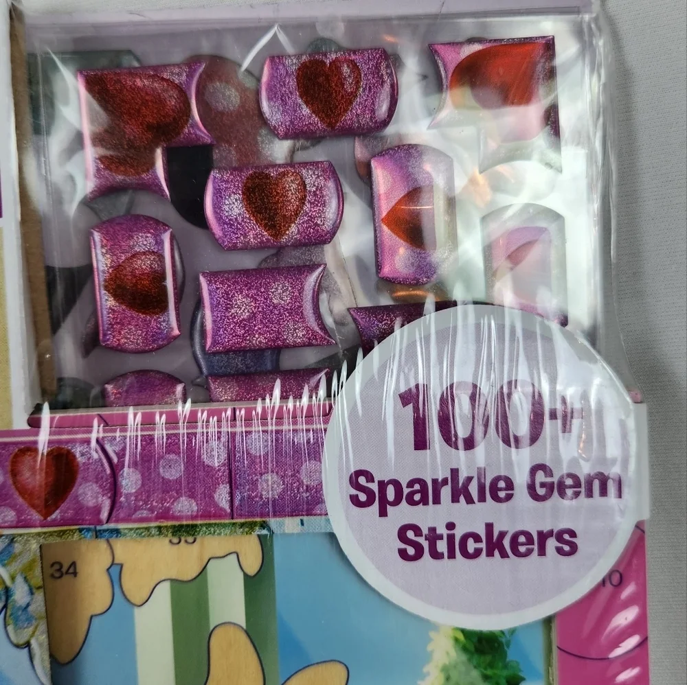 Lot Disney Cinderella/Minnie By Number 100+ Sparkle Gem Stickers Sealed New